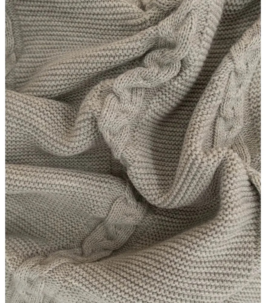 Béžový pléd 200x220 cm Trenza – Oyo Concept