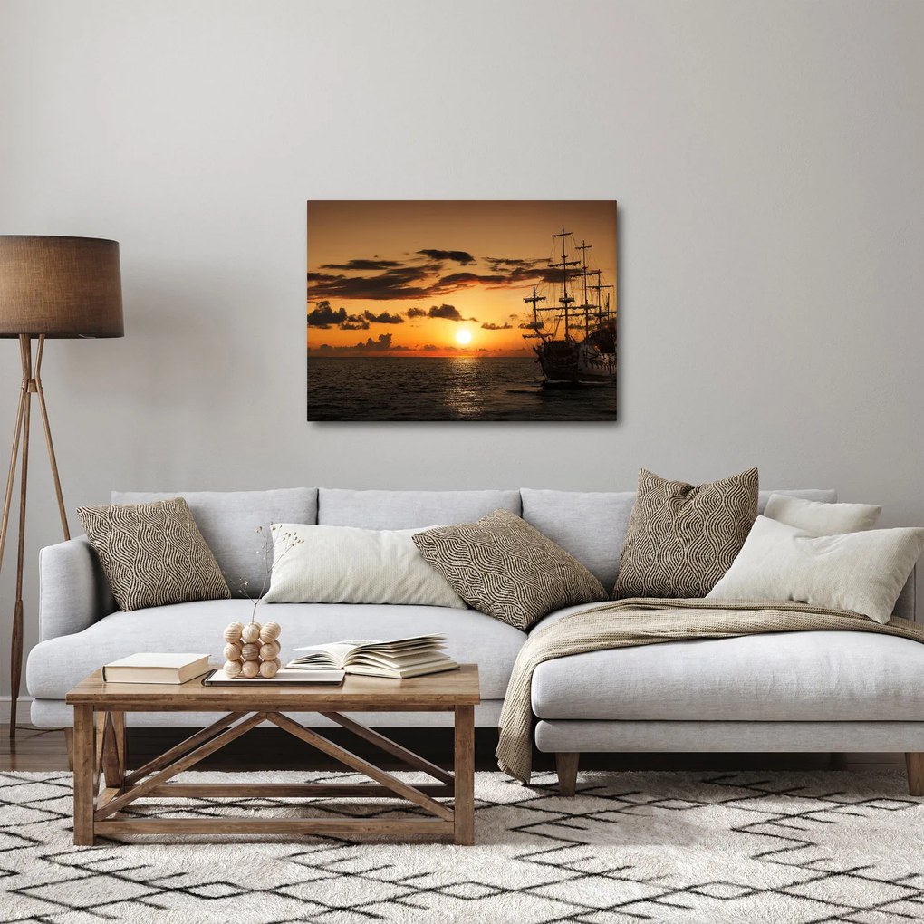 Obraz - Pirátska loď (70x50 cm)