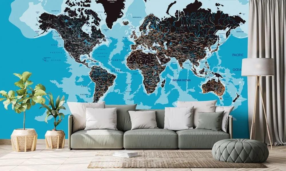 Samolepiaca tapeta moderná mapa sveta - 300x200