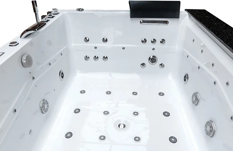 BPS-koupelny Hydromasážna vírivá vaňa KALAMBO 914 BL190x150 Čierna/Biela s ohrevom vody