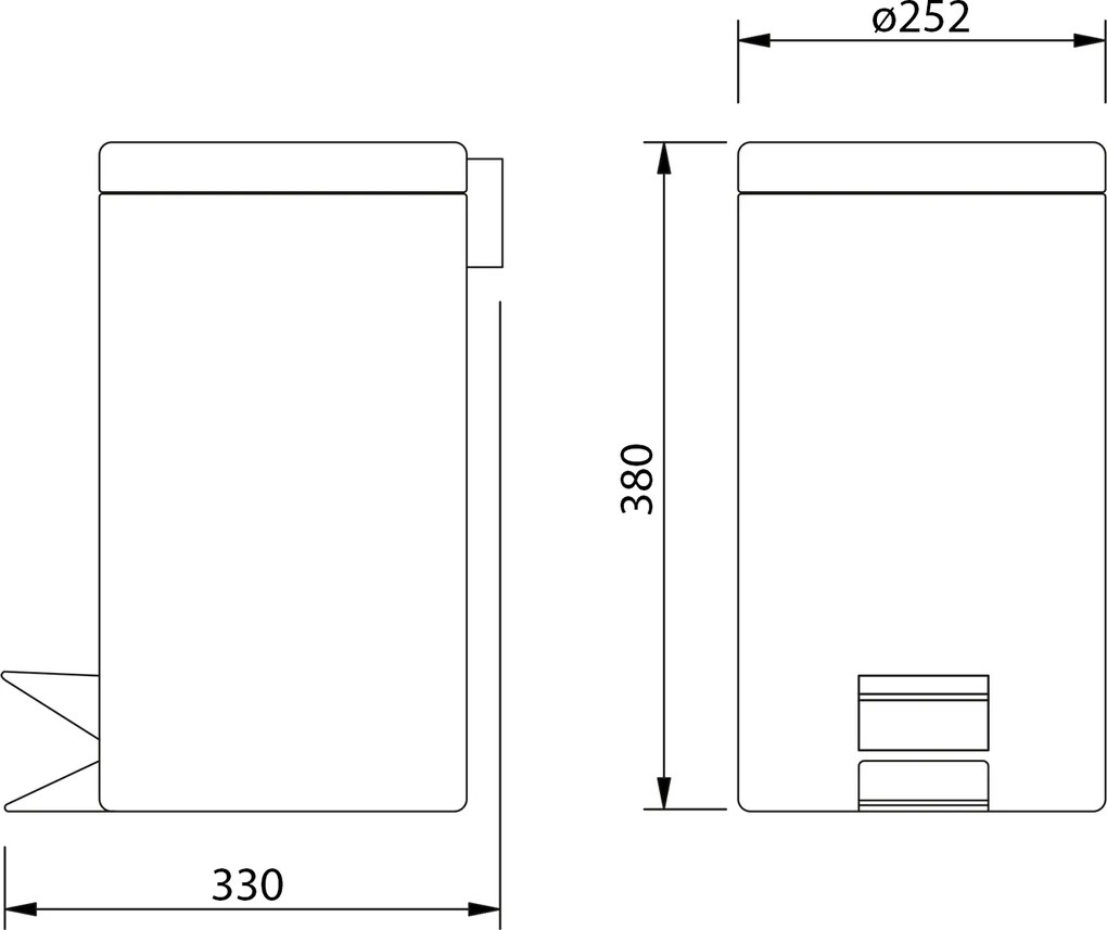 Aqualine Aqualine, SIMPLE LINE odpadkový kôš guľatý 12 l, nerez lesk, 27112