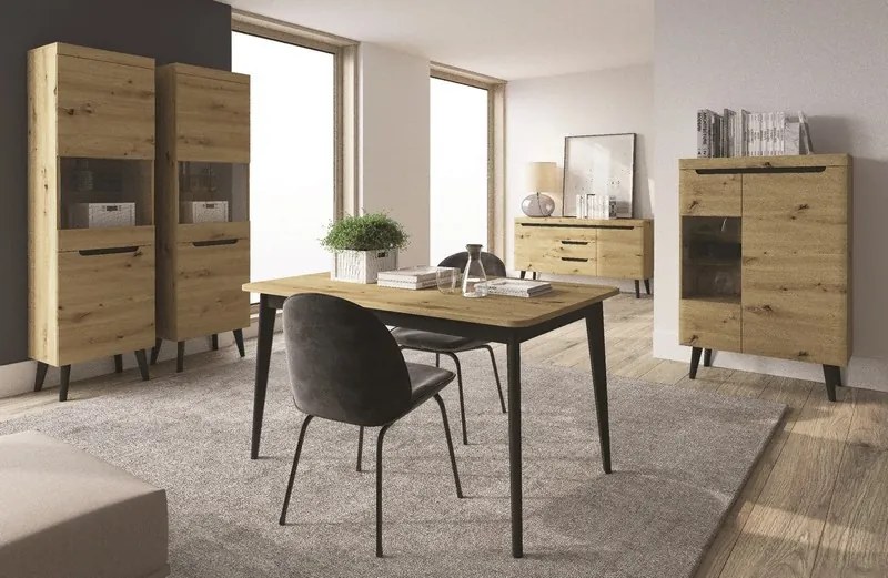 Nízka vitrína Nordi, dub artisan