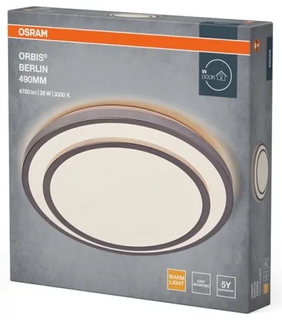 Osram - LED stropné svietidlo ORBIS BERLIN LED/36W/230V Ø 49,2 cm strieborné