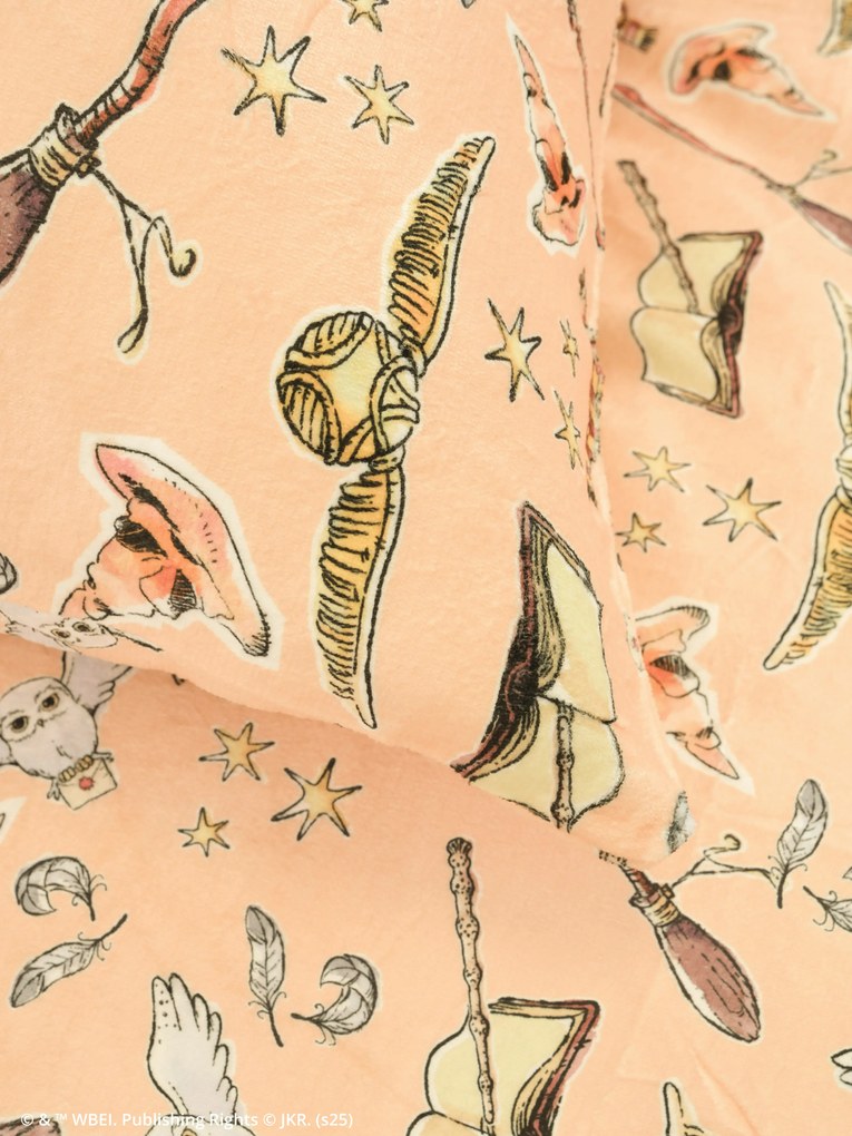 Obliečky mikroplyš Harry Potter - Marhuľová