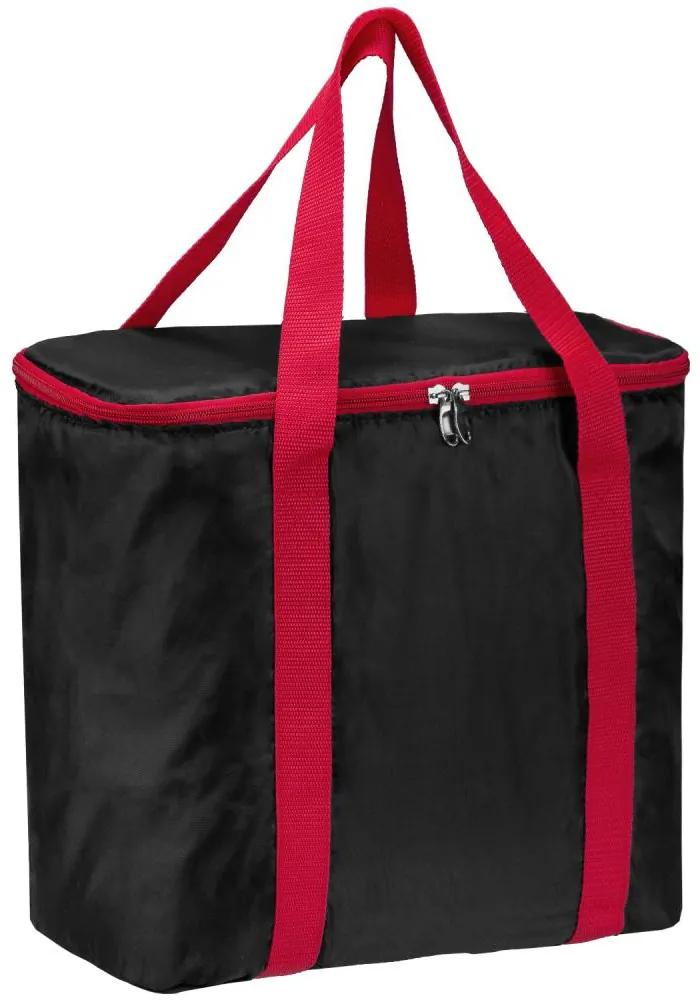 anndora Nákupná taška 2 v 1 látková a izolačná taška — čierna s bodkami
