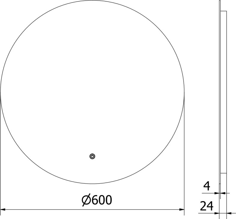 Mexen Erg, okrúhle LED podsvietené kúpeľňové zrkadlo 60 cm, 6000K, vykurovacia podložka proti zahmlievaniu, 9823-060-060-611-00