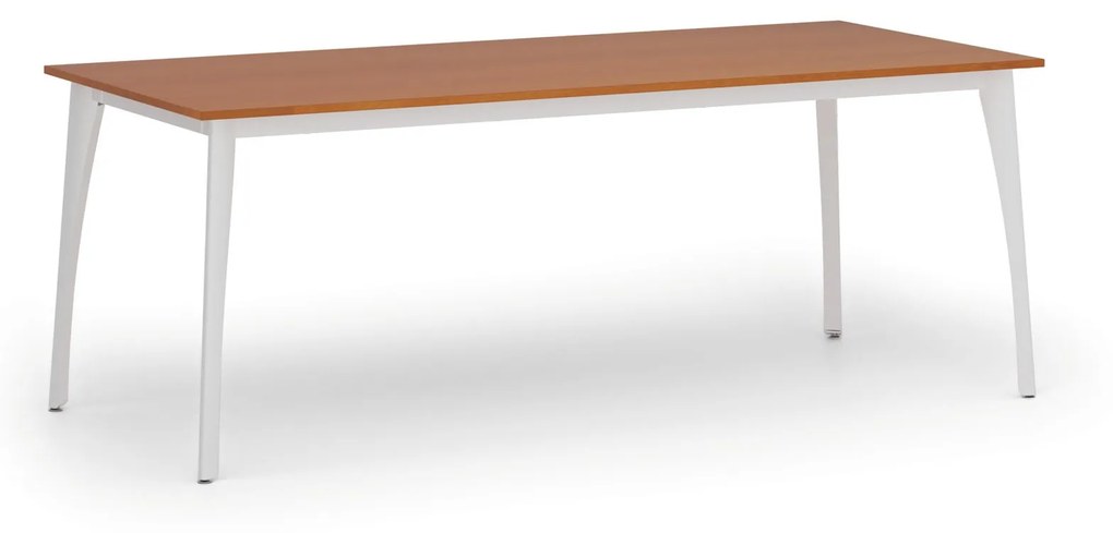 Rokovací stôl PRIMO OMEGA, 2000 x 900 mm, biela podnož, čerešňa