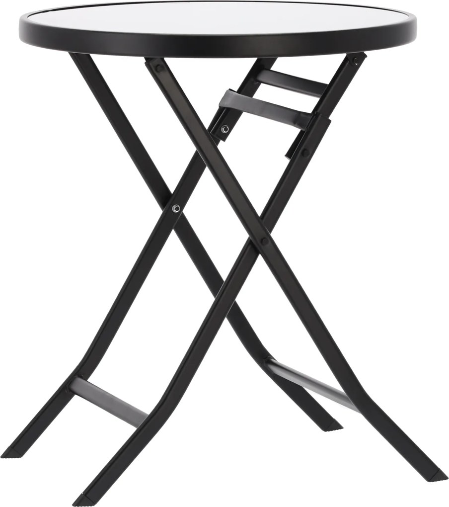 CH Okrúhly skladací stolík Darsy - čierny