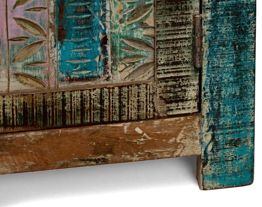 furniture-nabytek.cz - Masivní koupelnová vysoká skříňka Blue Lagoon z mangového dřeva, lakovaná, barevná – 45×40×188 cm
