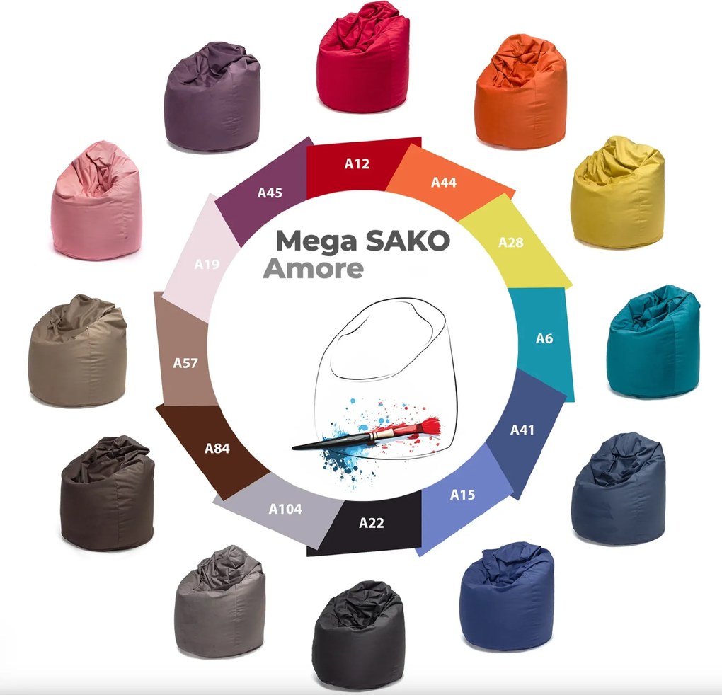 Sedací vak Amore – extra mäkký vak z plyšu pre maximálne pohodlie Farba: A28 - žltá