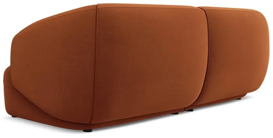 Oranžová zamatová pohovka 232 cm Moana – Makamii