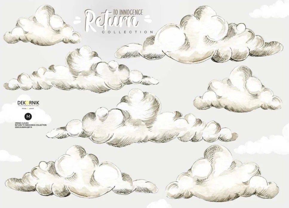 Samolepka do detskej izby jarné mraky 70x50 cm