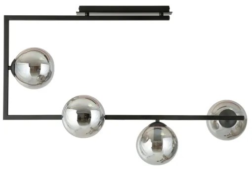 Luster na tyči SOMA 4xE14/10W/230V čierna/šedá