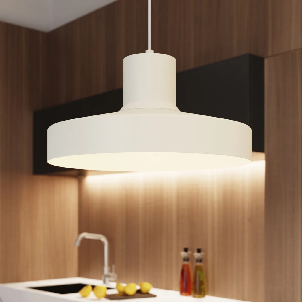 Závesné svietidlo Bilo, 1x béžové kovové tienidlo