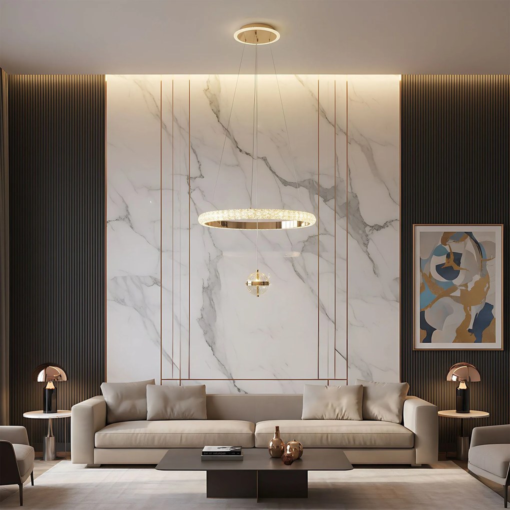 Toolight Toolight, stropné svietidlo 50cm, 80W, 4000K, 5000lm, G142-CP, zlatá, OSW-02612