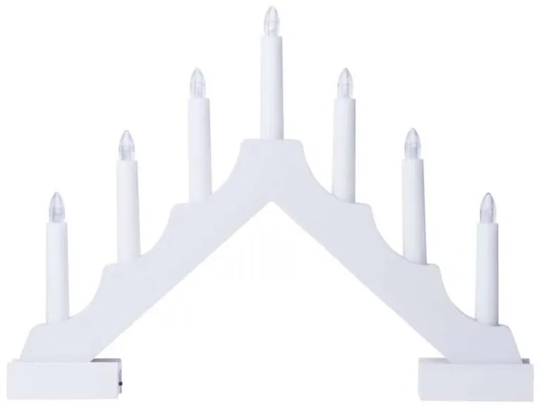 LED Vianočný svietnik 7xLED/2xAA biela