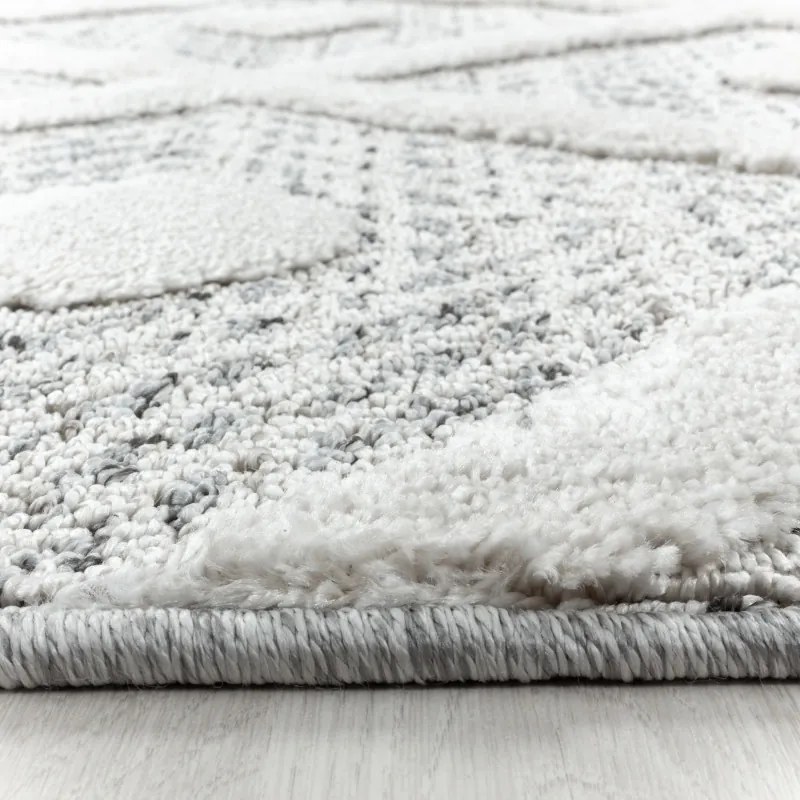 Ayyildiz, Kusový koberec Pisa 4707 Grey kruh, 80x80 (priemer) kruh, šedá, obývacia izba