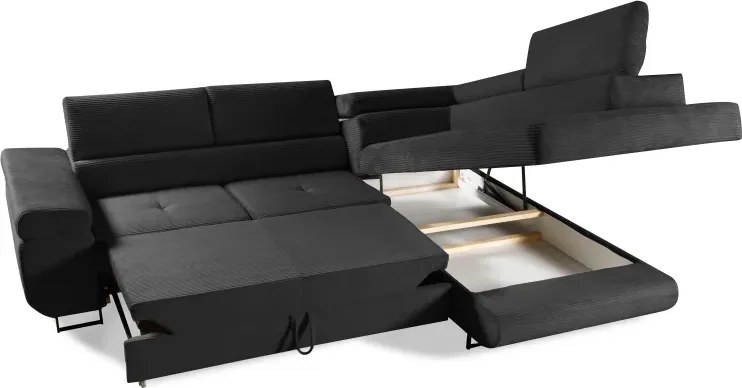 Sedacia súprava Harry, pravá, čierná (lincoln 100)