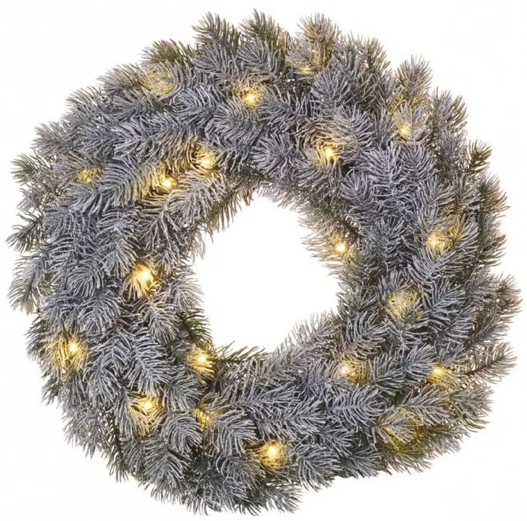 EMOS LED adventný zasnežený veniec 40 cm DCTW15