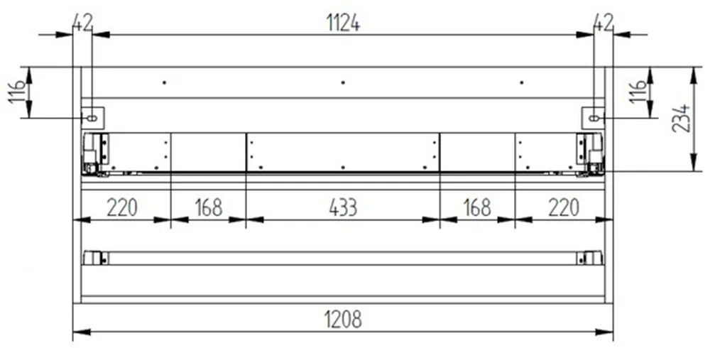 Mereo, Mereo Aira, kúpeľňová skrinka 121 cm, Multidecor, Dub Nelson, MER-CN793SDNLS