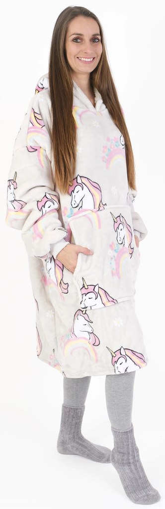 Baránková mikina mikroplyš – Jednorožec veľkosť L