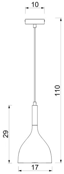 Luster na lanku NOAK 1xE27/15W/230V mosadz/zlatá