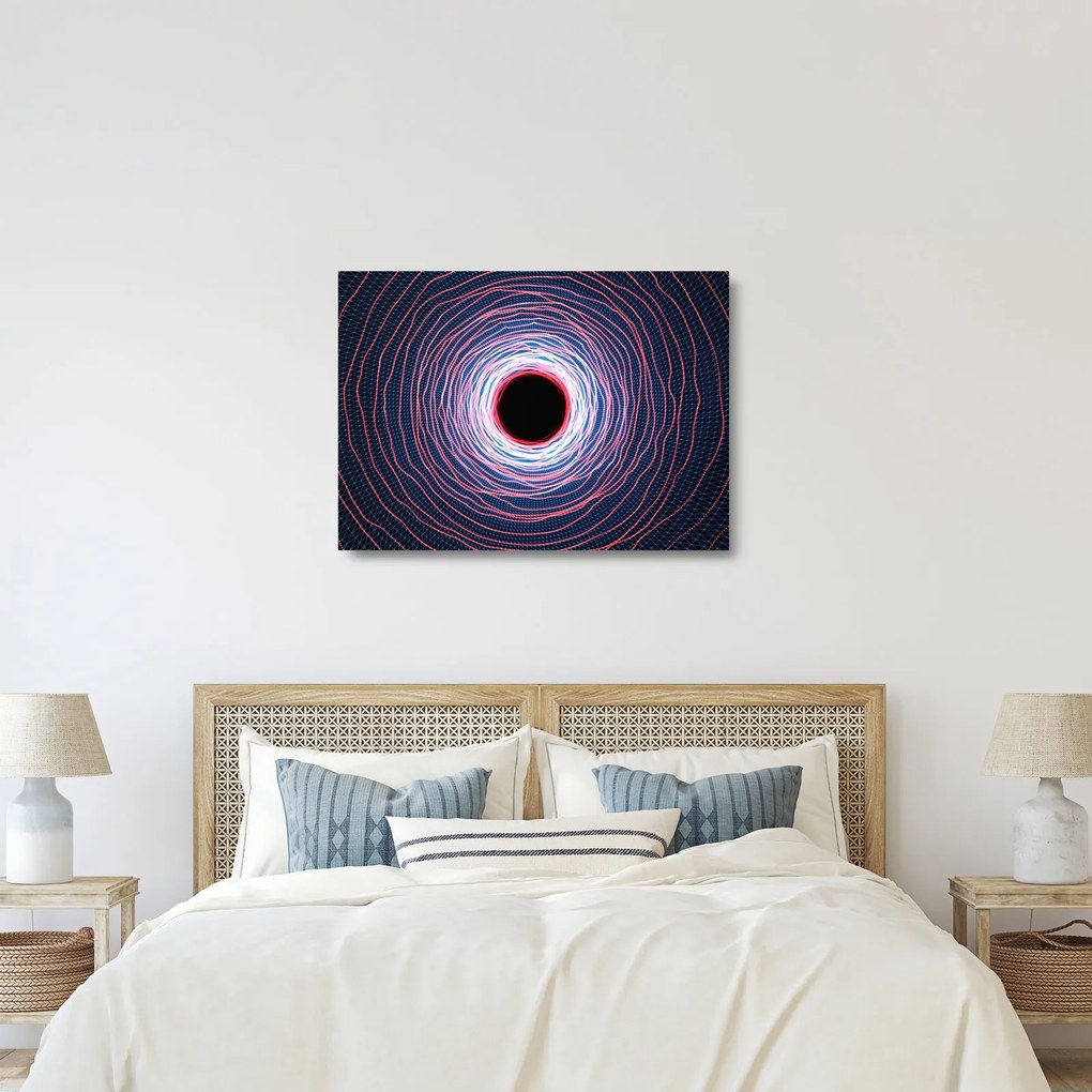 Sklenený obraz abstrakcie kruhu (70x50 cm)