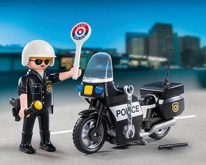 MAXMAX Prenosný box: Policajt s motorkou
