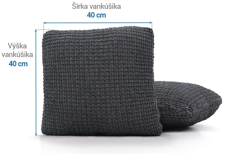 Super strečové poťahy RUBINIA antracitová obliečky na vankúšiky 2 ks (40 x 40 cm)