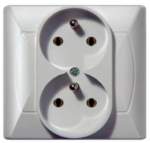 Dvojitá zásuvka GP-2AC Z/U Biela