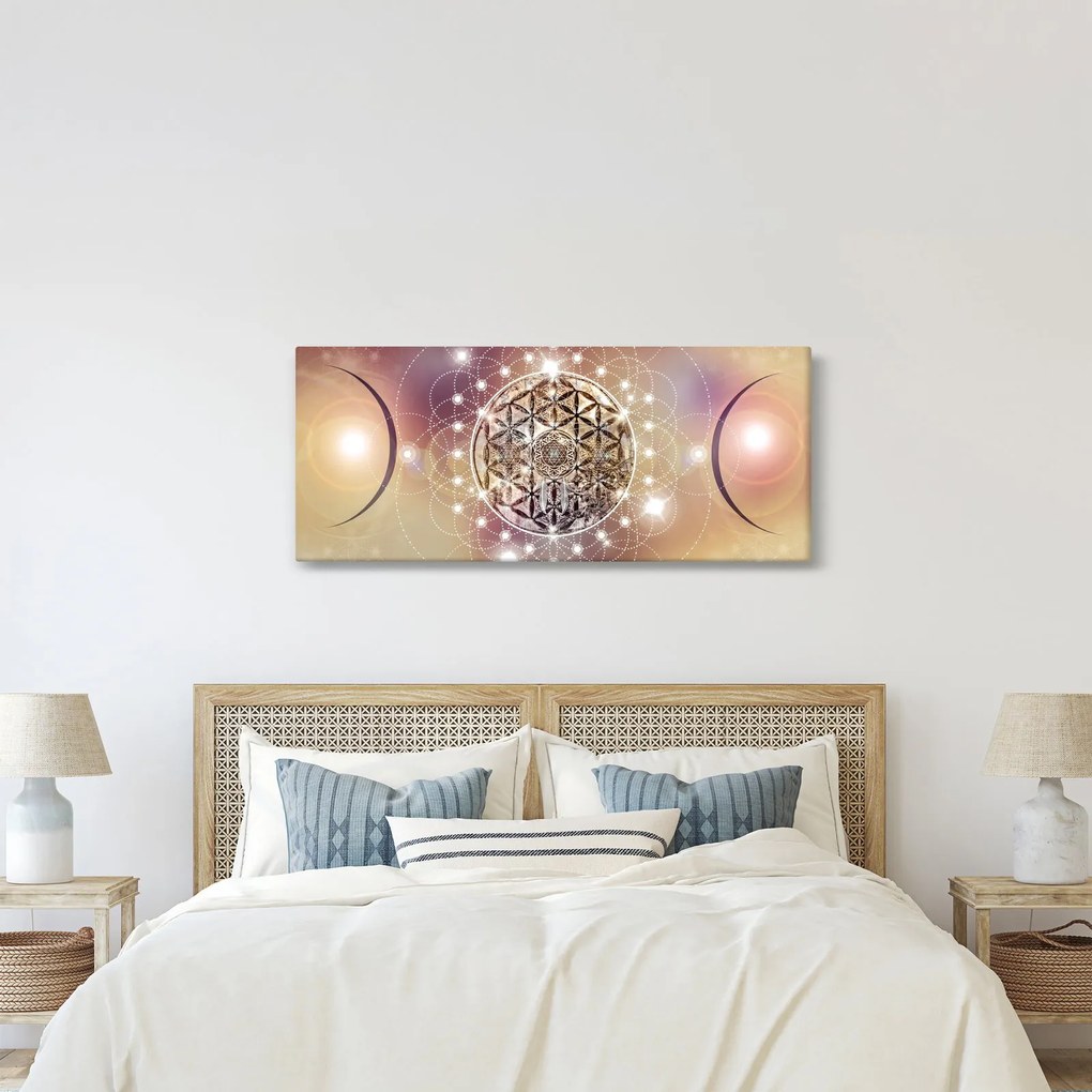 Obraz - Mandala s elementmi (120x50 cm)