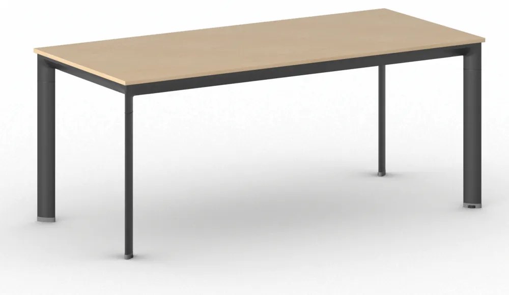 Rokovací kancelársky stôl PRIMO INVITATION, 180x80 cm, čierna podnož, buk