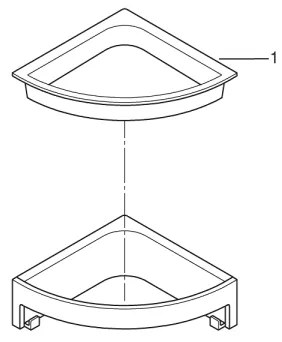 GROHE 41106000 - Rohová sprchová polička START CUBE 16 cm lesklý chróm