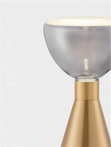 LED zlato-dymová stolná lampa Voi