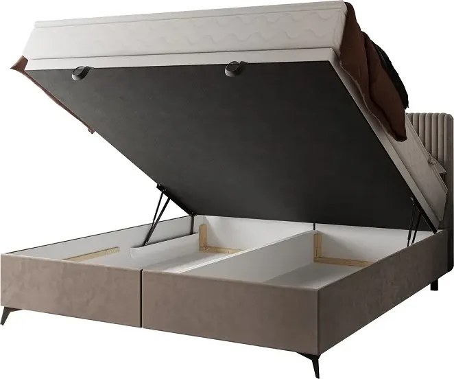 Dizajnová čalúnená posteľ NOEMI, zelená (tilia37/manila34)