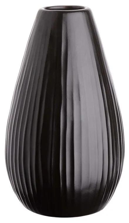 Butlers RIFFLE Váza 15,5 cm - čierna