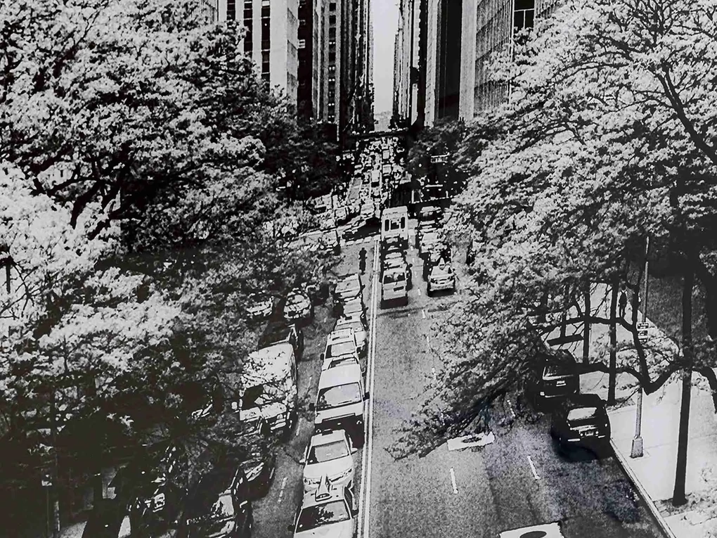 Street Of NY sklenený obraz čiernobiely 120x80 cm
