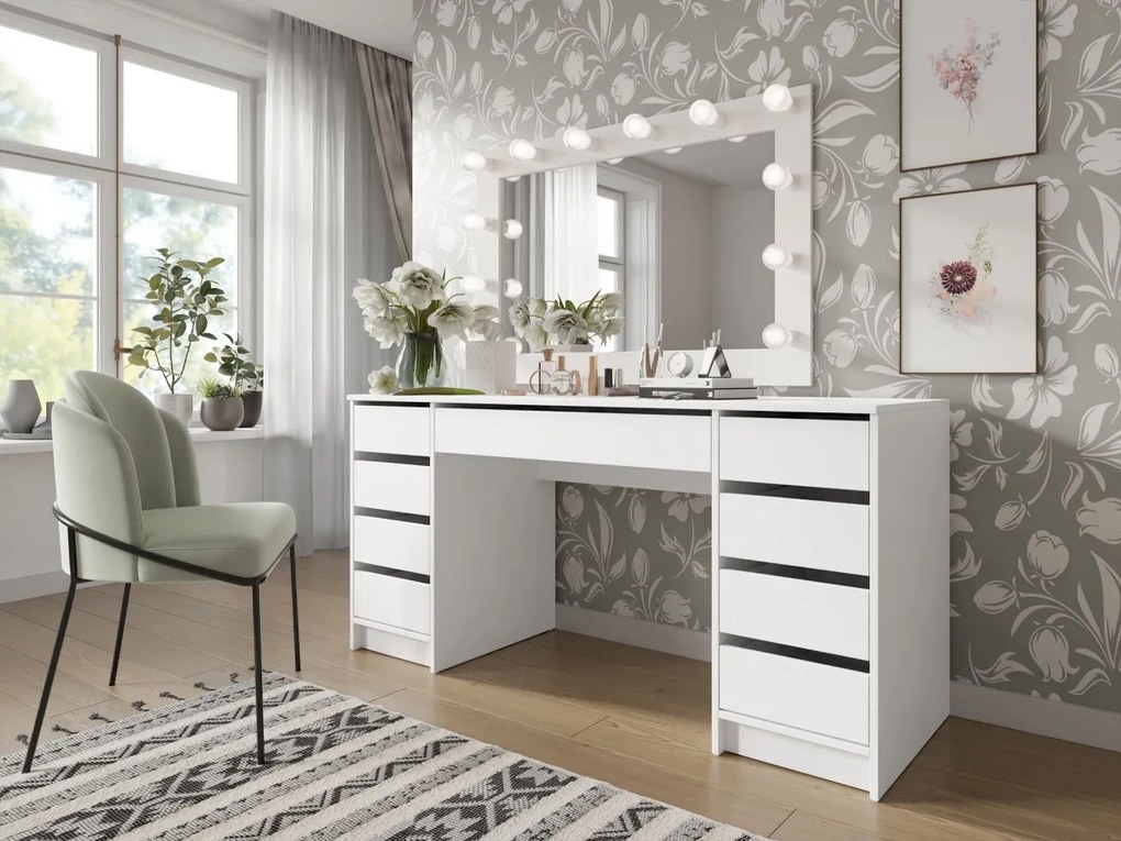 Toaletný písací stôl Heron Bis, Farby: biela