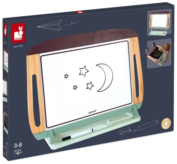 Janod - Magnetická tabuľa na stôl zelená/hnedá