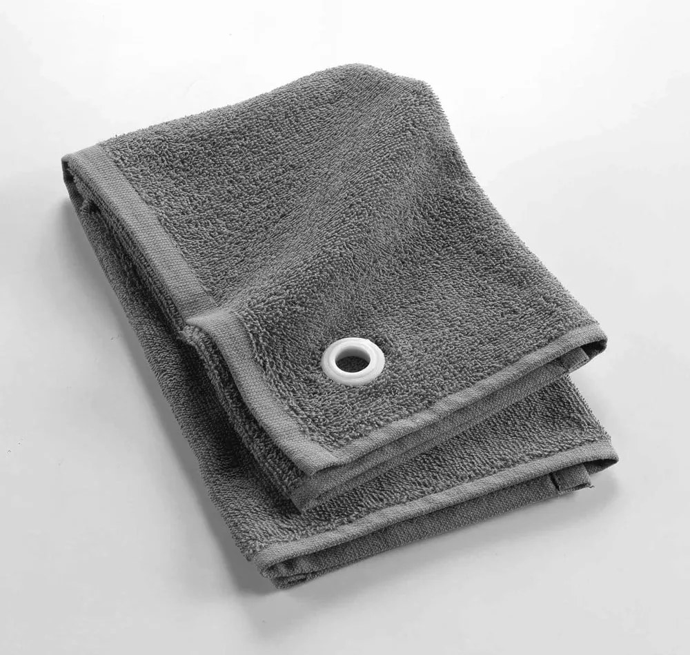 Antracitový froté bavlnený uterák 50x50 cm Cuistot – douceur d'intérieur