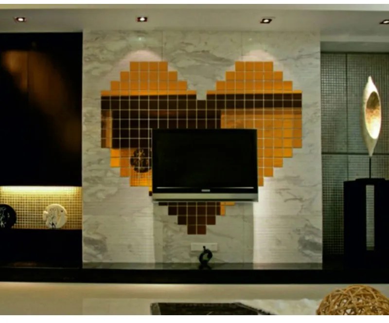 Zrkadlové dekoračné nálepky z akrylu na stenu, sklo a obkladačky | SENTOP FB-FA501