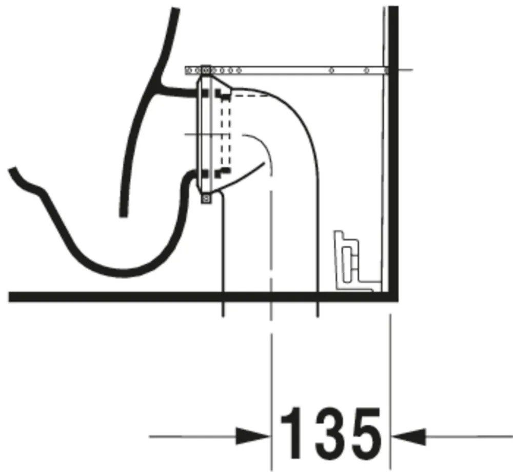 DURAVIT Darling New WC misa kombi s hlbokým splachovaním, Vario odpad, 370 x 630 mm, biela, s povrchom HygieneGlaze, 2138092000