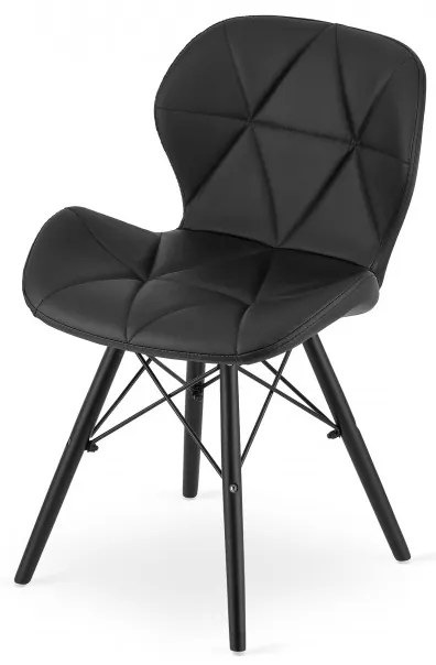 Jedálenská stolička LAGO ekokoža čierna (čierne nohy)