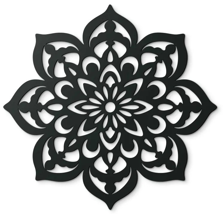 drevko Mandala na stenu Ruža Rozmer obrazu: 44,5 x 44 cm, Farba dekorácie: Čierna