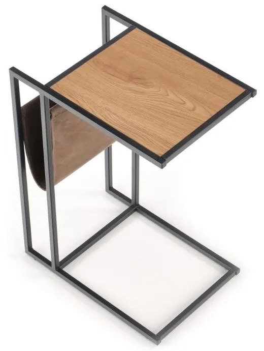Odkladací stolík Compact, dub zlatý / čierna