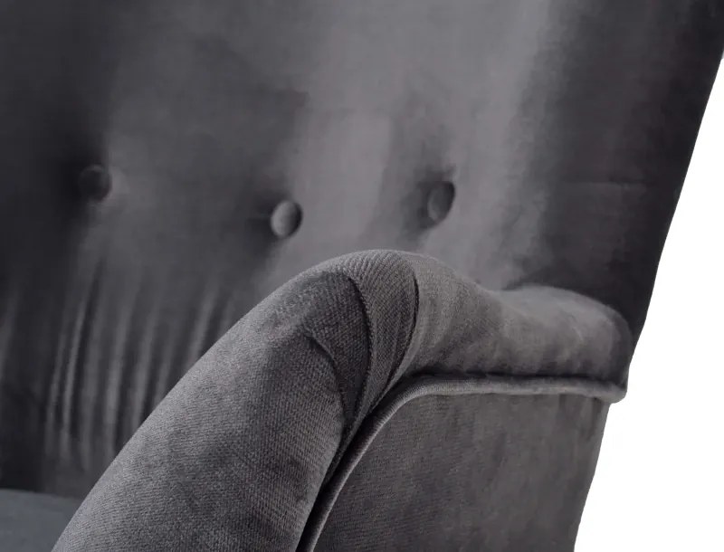 Kreslo Picolo s podnožkou, šedá (Tempo 4607 / přírodní)