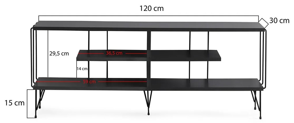 TV stolík Eze Anthracite