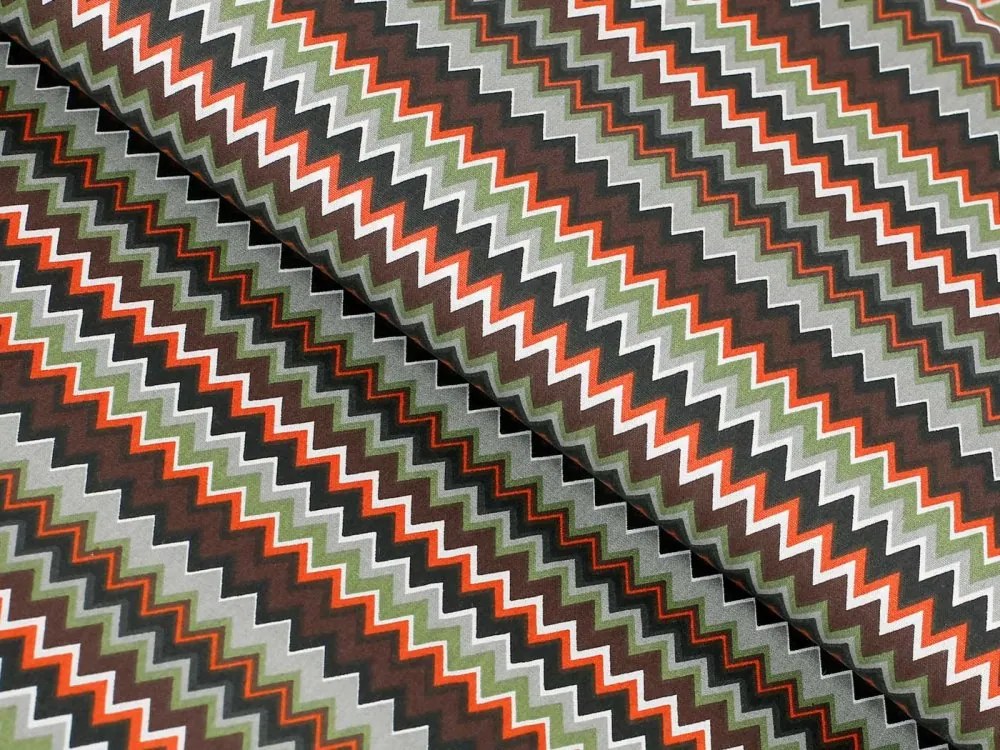 Biante Bavlnený záves Sandra SA-097 Retro cik cak 130x170 cm