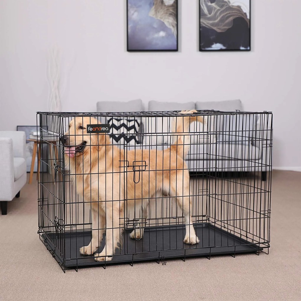 Prepravná klietka pre zvieratá Levino XXL 122 cm čierna