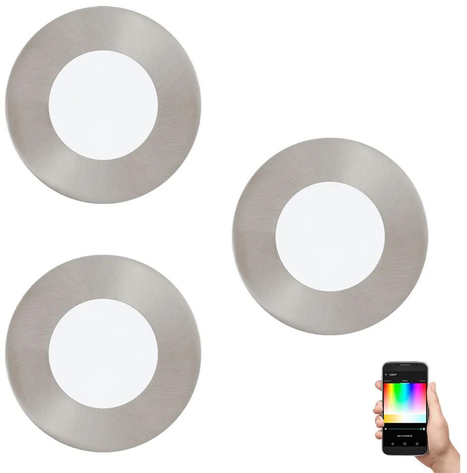 Eglo 32882-SADA 3x LED RGB Stmievateľné podhľadové svietidlo FUEVA-C 1xLED/3W/230V